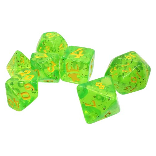 Set De Dados Poliédricos Munchkin (verde/amarillo)