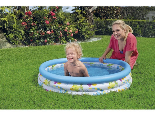 Imagen 2 de 4 de Pileta Inflable Bestway 51008 Fondo Del Mar 3 Aros 101 Lt