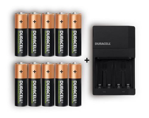 Duracell 10 Pilas Recargables Aa 2500mah + Cargador Is1000