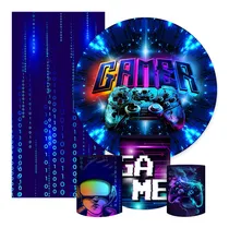 Comprar Kit Painéis + Trio Capa Cilindro Casado Tecido Gamer Neon 3d