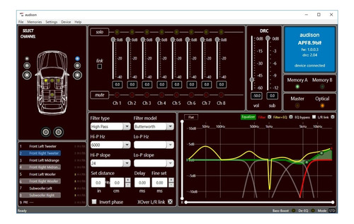 Processador E Amplificador Audison Ap F 8.9bit Forza + Brind