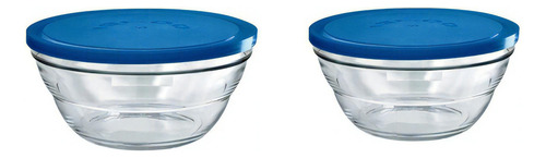 Lambada Juego De 4 Tazones De Vidrio Con Tapa. 380 Ml