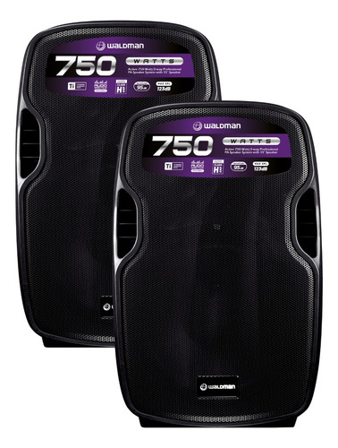2 Caixas De Som Ativo Amplificada Waldman Rc-750x 15' Bt Cor Preto