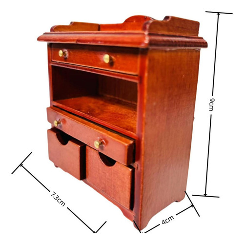 Gabinete De Cajón De La Noche De La Casa De Muñecas A Rojo