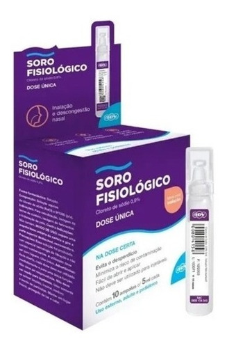 Soro Fisiológico 0,9% - 10 Ampolas 5ml - Adv Farma
