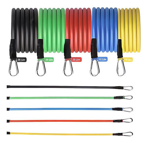 Set De 5 Bandas Elásticas Colores Tubulares Ak Sport