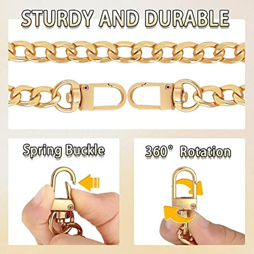 - 6 Piezas Cadena De Oro Para Bolsos Extensor Correa Del