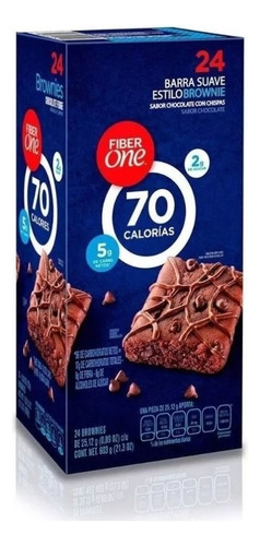 Brownies De Chocolate 24 Pz Fiber One 603g Barra 70 Calorías