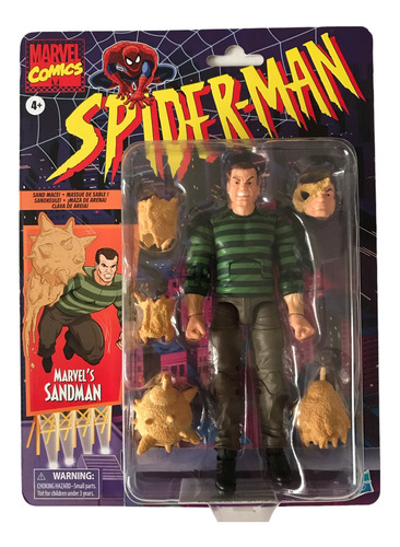 Sandman Marvel Legends Spiderman Animated Series Retro Hasbr (Usado)