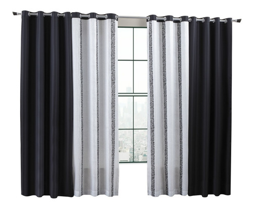 Cortina Sucre Casa Doro Sultan con líneas combinadas, 300 x 250 cm