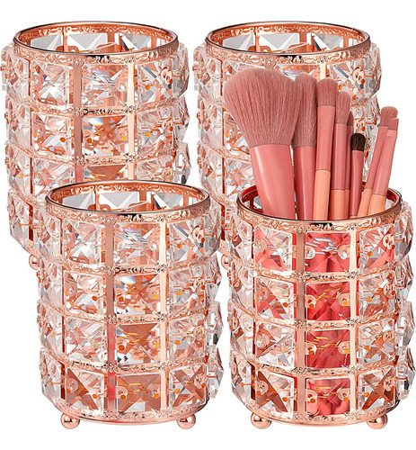 4 Paquetes De Soporte Para Brochas De Maquillaje De Cristal,