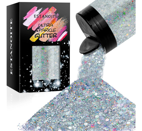 Polvo Glitter Holográfico Para Arte De Uñas Cabello Cuerpo P