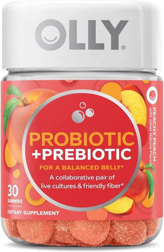 Olly Prebióticos + Probióticos | Balance Digestivo Perfecto Sabor Durazno