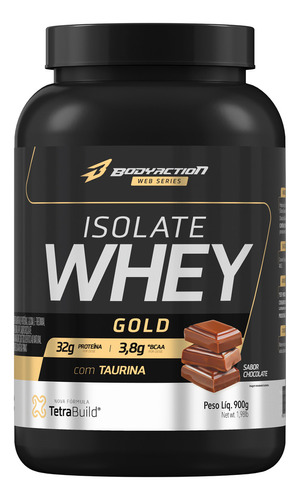 Whey Isolate Gold 900g Proteína Isolada Bodyaction Sabor Chocolate