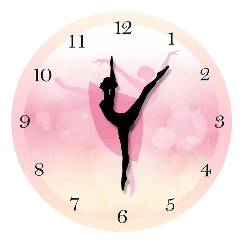 Material Acrílico Del Reloj De Pared De La Bailarina Rosada