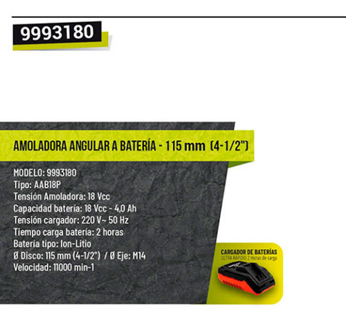 Amoladora Angular Dowen Pagio A Bateria 115mm(4-1/2) 18v Li