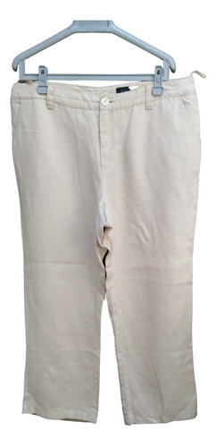 Pantalón De Lino Oui, Recto, Talla 46 Grande (48) Como Nuevo