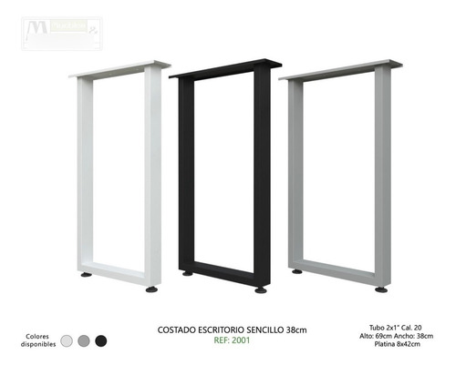 Imagen 3 de 4 de Base Pata, Costado, Soporte Para Escritorio . X Unidad