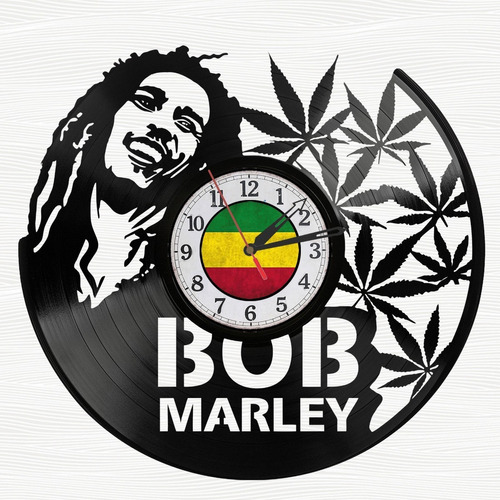 Reloj De Pared En Disco Longplay Bob Marley