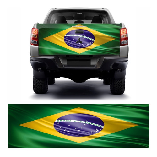 Adesivo Tampa Traseira Bandeira Do Brasil Carro Camioneta