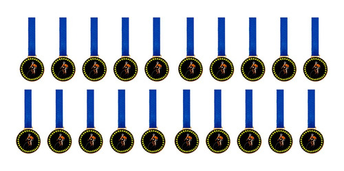 Kit C/20 Medalhas De Ciclismo C/fita Azul 30mm Personalizada