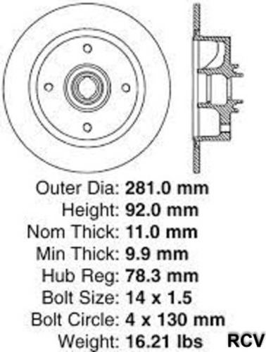 Disco Frenos  Delantera Para Porsche 914   1972