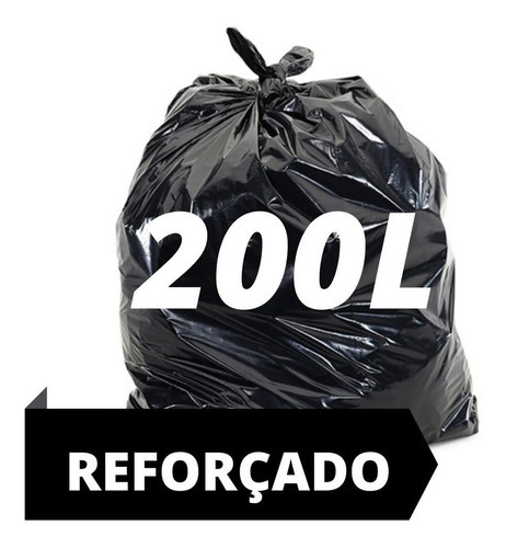 Saco Lixo 200 Litros Reforçado 25 Unidades 0,08mm Micras