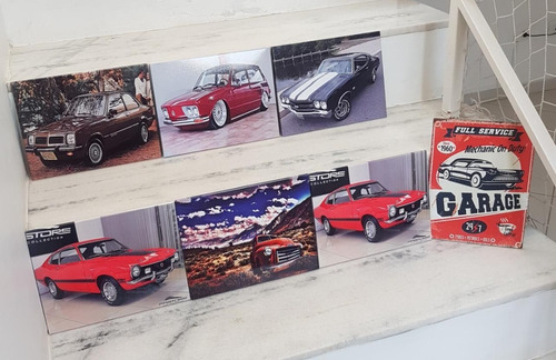 Kit 7 Placas Decorativas Vintage Chapa/lata 26x20 Carros