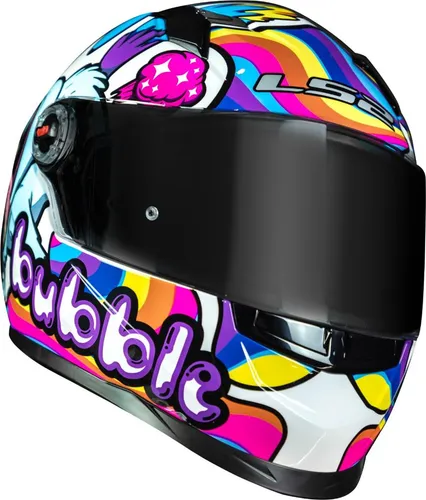 Capacete Fechado Ls2 Ff358 Bubble White Ponei Unicornio Gato Capacete Fechado Ls2 Ff358 Bubble White Ponei Unicornio Gato