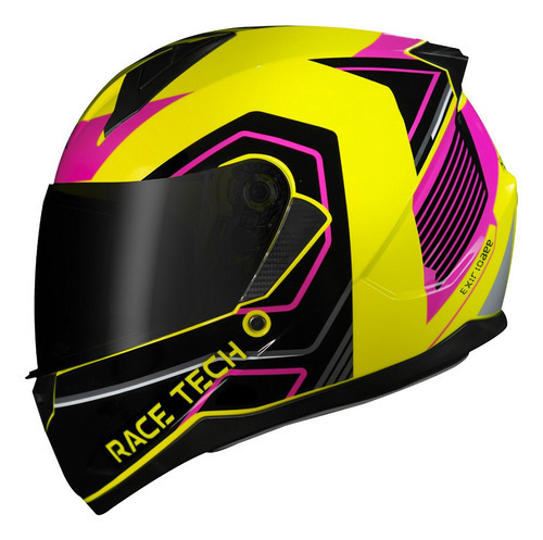 Capacete Masculino Feminino Race Tech Sector Exilio Rosa Cor Amarelo/Rosa Tamanho do capacete 60