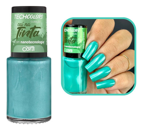 Coleção Esmaltes Techcolors Cora 9ml Cai Na Tinta Cor Shine Green