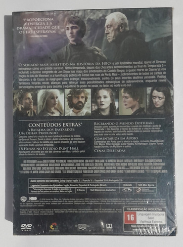 Box Dvd Série Game Of Thrones 6a Temporada: Novo Lacrado