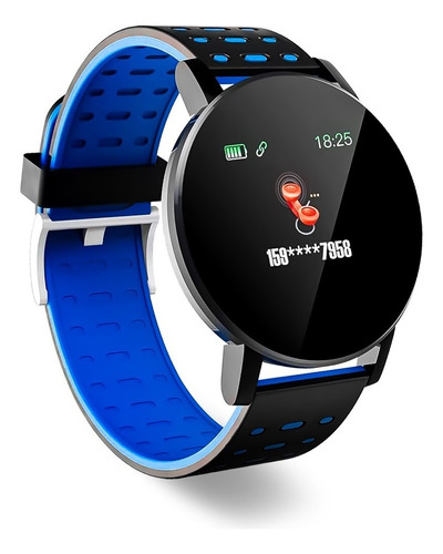 Reloj Inteligente Smart Watch 119 Whatsapp Fb Instagram Otec Color De La Caja Blanco Color De La Malla Azul Color Del Bisel Negro