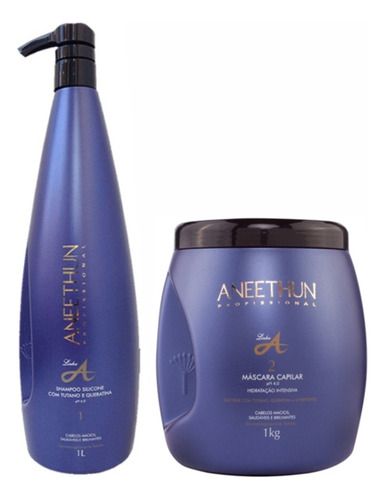 Kit Shampoo Aneethun Linha A Profissional 1l + Máscara 1kg