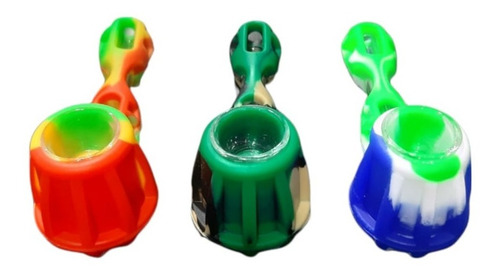 Imagen 1 de 5 de Pipa De Vidrio Cubierta En Silicona 10cm Largo Jl-219e