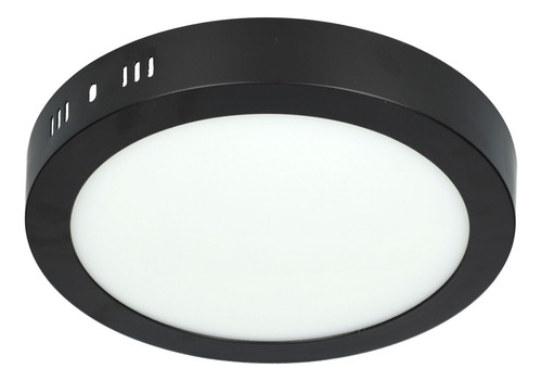 Plafon Led 18w Aplicar Redondo Negro Avc Calido/neutro/ Frio