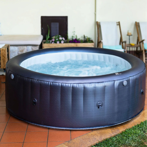 Hot Tub Inflable Spa 6 Personas Marca Mspa Color Gris 