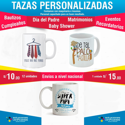 Imagen 1 de 6 de Tazas Personalizadas X Mayor Y Menor - Diseños Exclusivos