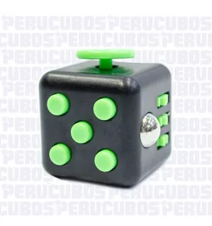 Cubo Relajante Antiestres Negro Con Verde Fidget Cube