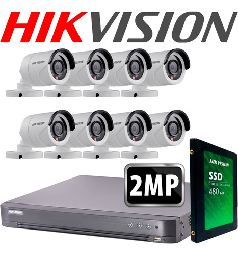 Imagen 10 de 10 de Kit Seguridad Hikvision Dvr 8 + 8 Camaras 2mp + 1tb