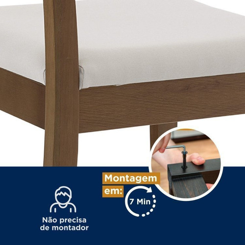 Conjunto Mesa Extensível Oval 6 Cadeiras Madeira Maciça