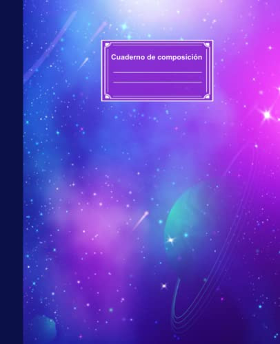 Cuaderno De Composicion: Cuaderno De Rayas Galaxia Purpura C