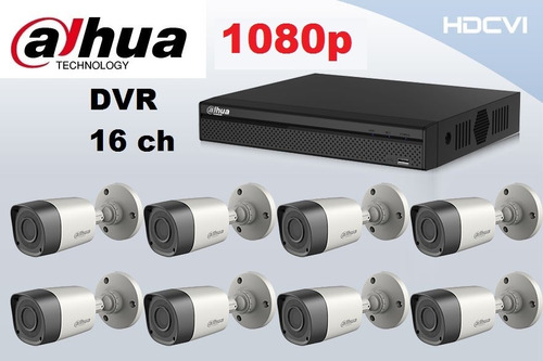 Kit Dahua 8 Camaras Dvr 16ch 1080p Alta Resolucion Hdcvi P2p