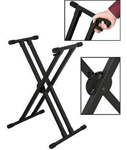 Soporte Doble Base Teclado Musical Stand Uso Rudo Profesiona