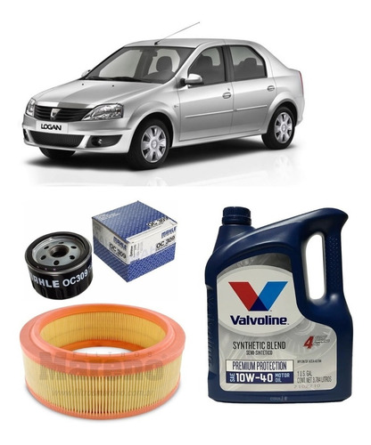 Kit 2 Filtros Renault Logan 1.6 8v Y Valvoline 10w40 X4