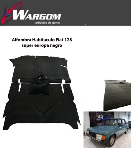 Alfombra Habitaculo Fiat 128 Super Europa Color Negro
