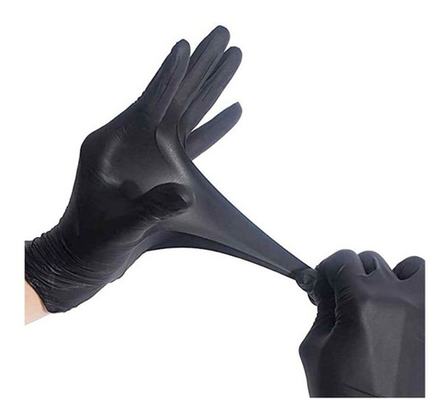 Guantes descartables antideslizantes UniSeal Negro talle XS de nitrilo x 100 unidades