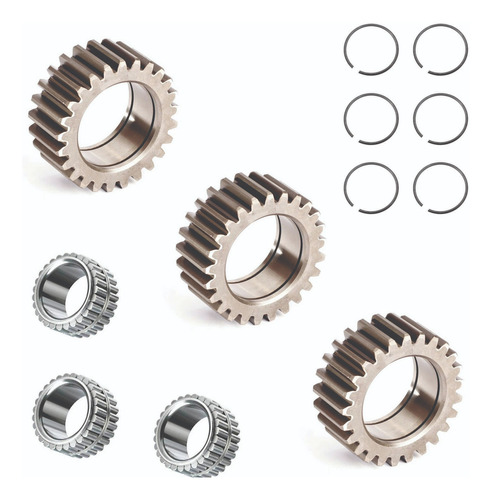 Kit 3 Engrenagem Com Rolamento E Trava Cubo Roda Jcb 3c 214e