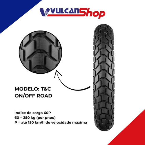 Pneu 110/90-17 Traseiro Com Câmara Bros 125/150 Xtz Technic