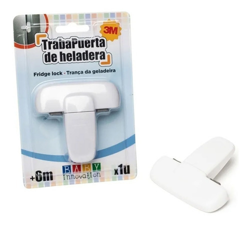 Traba De Seguridad Para Puerta De Heladera Baby Innovation Color Blanco